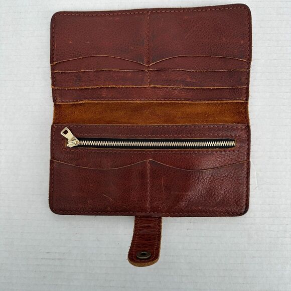 Portland Leather Goods Brown Bi-Fold Leather Wallet Rustic Thick Heavy Quality - Picture 5 of 11